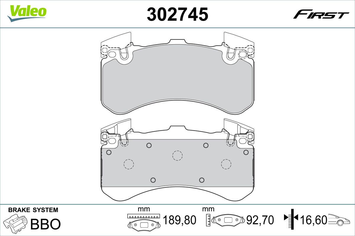 VALEO Fékbetét, mind 302745_VALEO